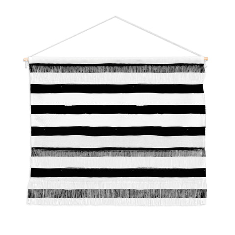 Avenie Ink Stripes Black and White Wall Hanging Landscape