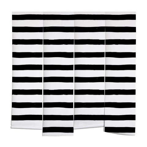 Avenie Ink Stripes Black and White Wall Mural