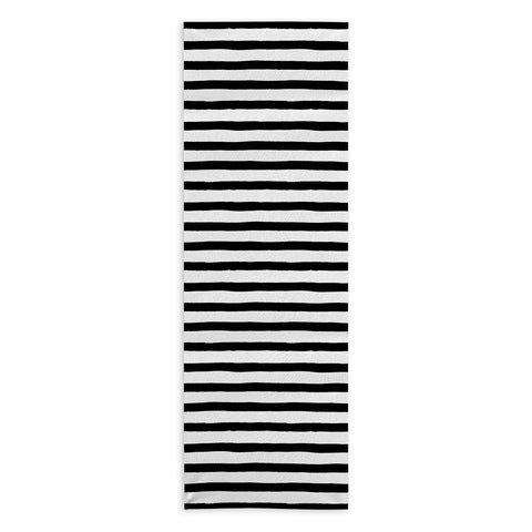 Avenie Ink Stripes Black and White Yoga Towel