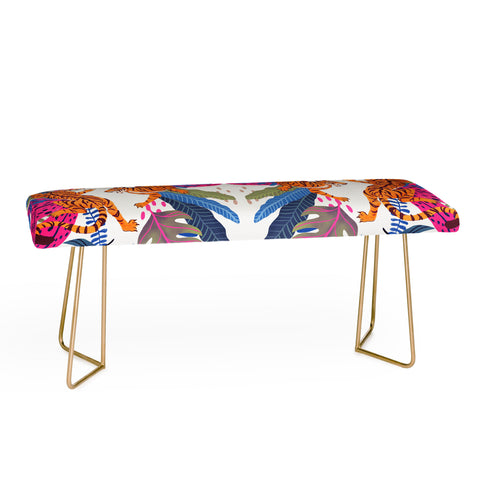 Avenie Jungle Cats Blue Bench