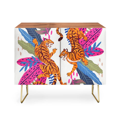 Avenie Jungle Cats Blue Credenza