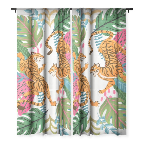 Avenie Jungle Cats II Sheer Non Repeat