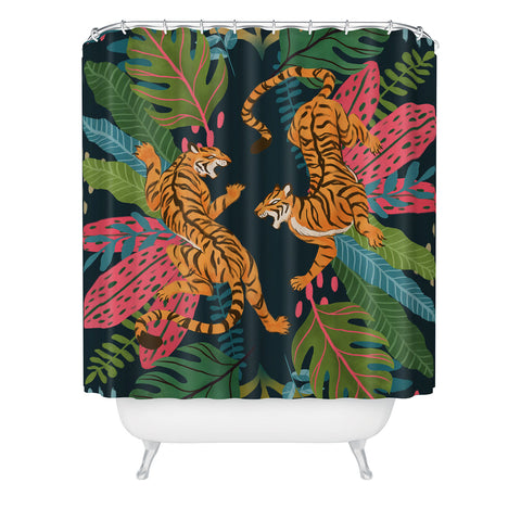 Avenie Jungle Cats Shower Curtain
