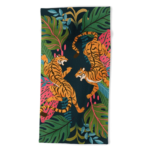 Avenie Jungle Cats Beach Towel