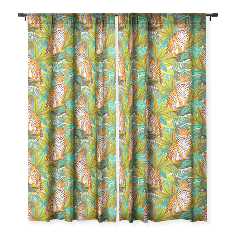 Avenie Jungle Tiger Light Pattern Sheer Non Repeat