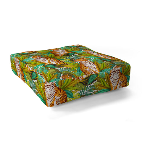 Avenie Jungle Tiger Light Pattern Floor Pillow Square