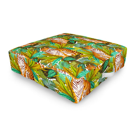 Avenie Jungle Tiger Light Pattern Outdoor Floor Cushion