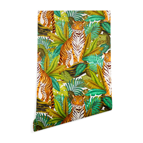 Avenie Jungle Tiger Light Pattern Wallpaper