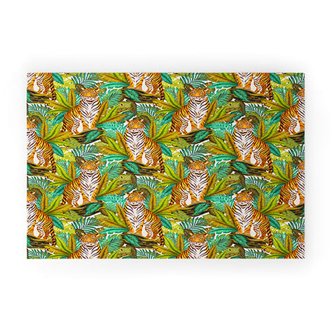 Avenie Jungle Tiger Light Pattern Welcome Mat