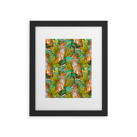 Avenie Jungle Tiger Light Pattern Framed Art Print