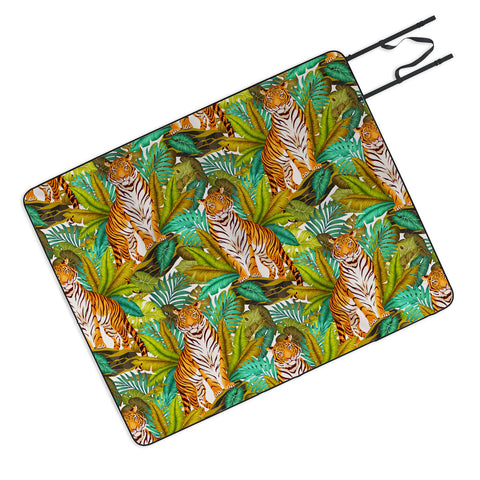 Avenie Jungle Tiger Light Pattern Picnic Blanket