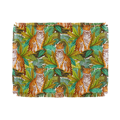 Avenie Jungle Tiger Light Pattern Throw Blanket