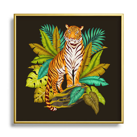 Avenie Jungle Tiger Metal Square Framed Art Print