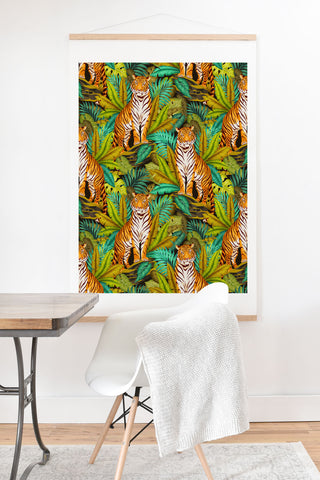Avenie Jungle Tiger Pattern Art Print And Hanger