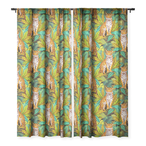 Avenie Jungle Tiger Pattern Sheer Window Curtain