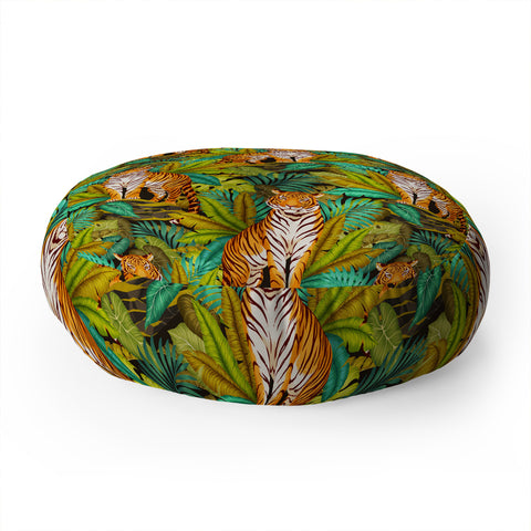 Avenie Jungle Tiger Pattern Floor Pillow Round