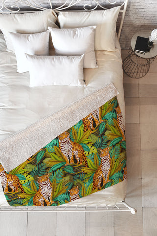 Avenie Jungle Tiger Pattern Fleece Throw Blanket