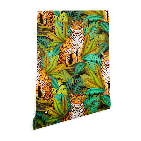 Avenie Jungle Tiger Pattern Wallpaper