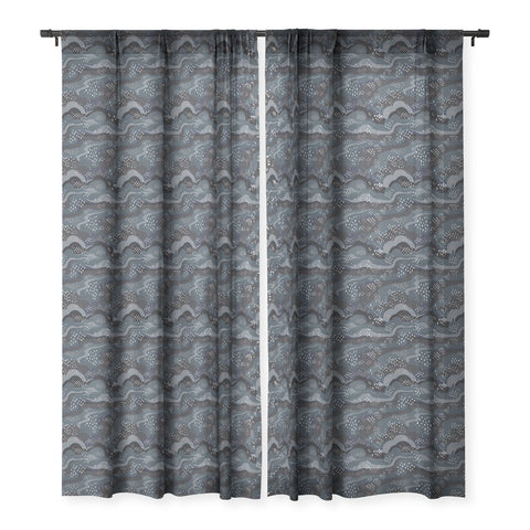 Avenie Land and Sky Night Time Sheer Window Curtain