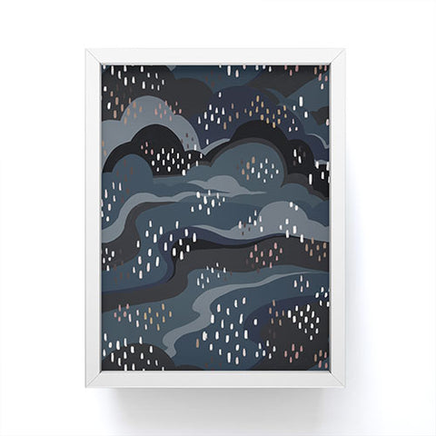 Avenie Land and Sky Night Time Framed Mini Art Print