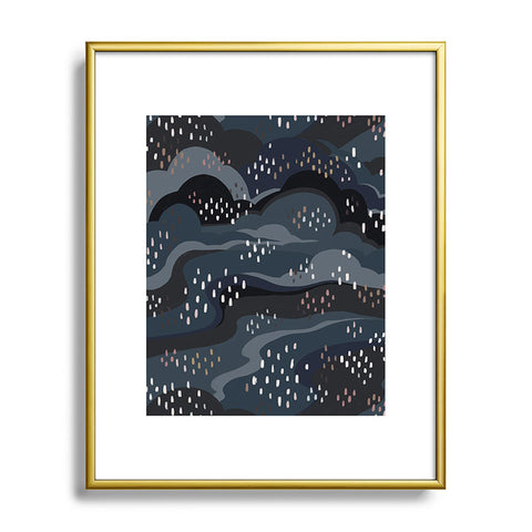 Avenie Land and Sky Night Time Metal Framed Art Print