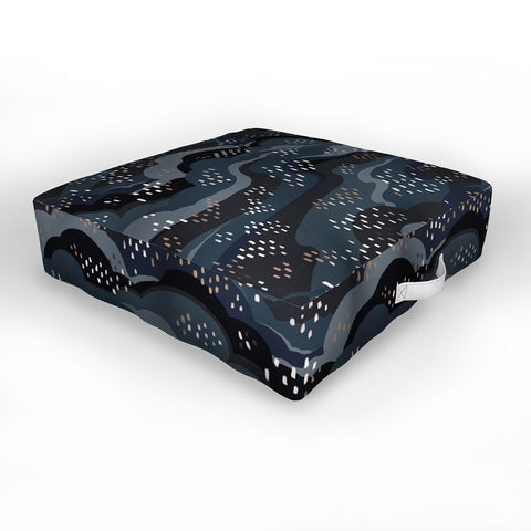 Avenie Land and Sky Night Time Outdoor Floor Cushion
