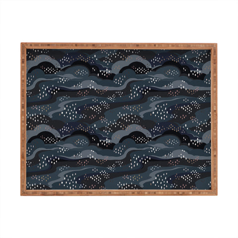 Avenie Land and Sky Night Time Rectangular Tray