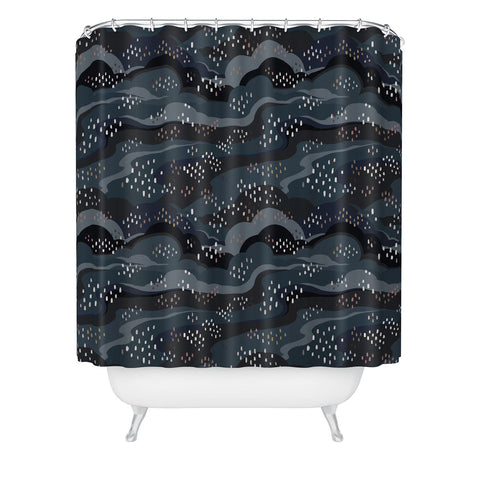Avenie Land and Sky Night Time Shower Curtain