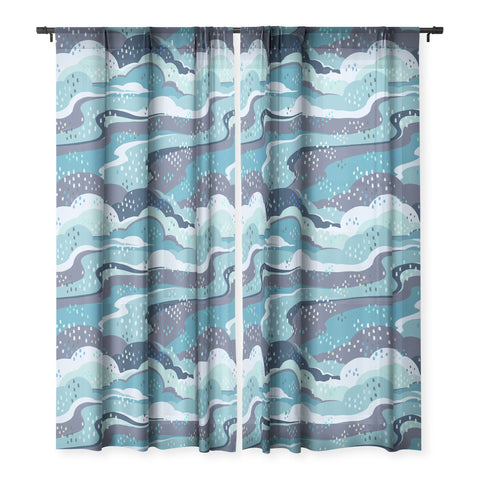 Avenie Land and Sky Ocean Surf Sheer Non Repeat