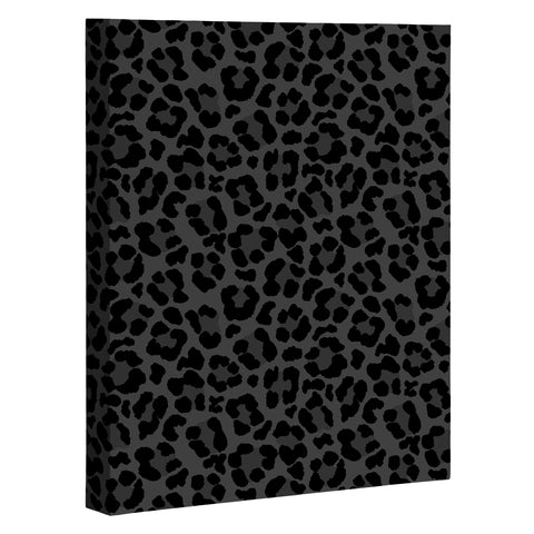 Avenie Leopard Print Black Art Canvas