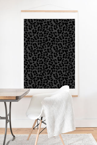 Avenie Leopard Print Black Art Print And Hanger