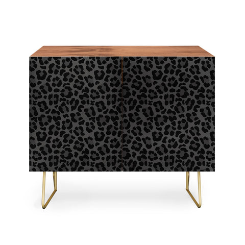 Avenie Leopard Print Black Credenza