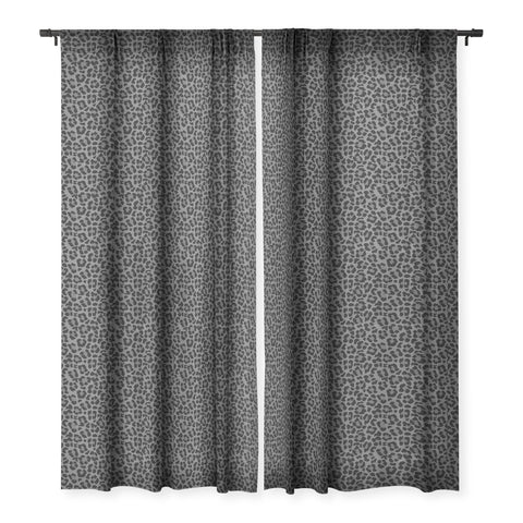 Avenie Leopard Print Black Sheer Window Curtain