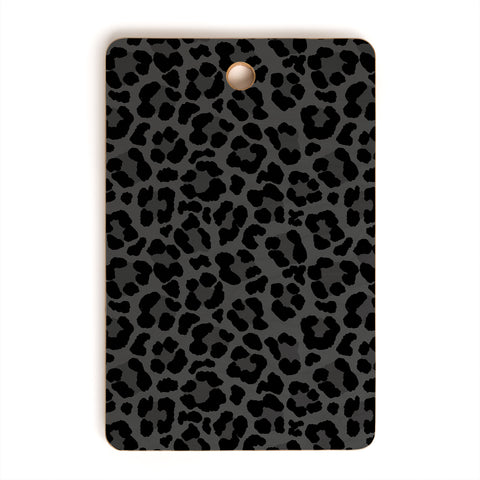 Avenie Leopard Print Black Cutting Board Rectangle