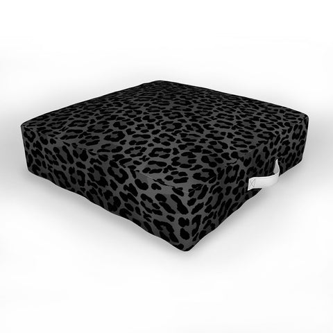Avenie Leopard Print Black Outdoor Floor Cushion