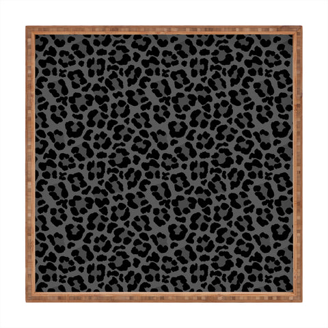 Avenie Leopard Print Black Square Tray