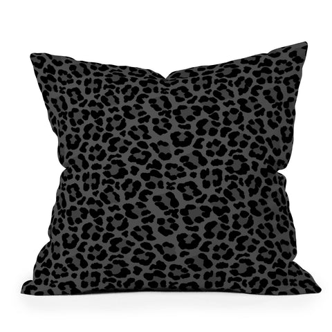 Avenie Leopard Print Black Throw Pillow