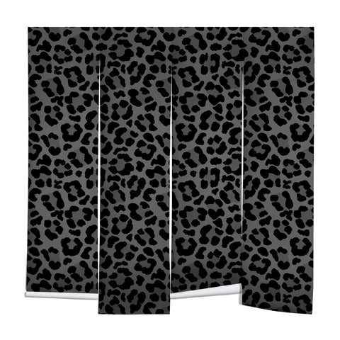 Avenie Leopard Print Black Wall Mural