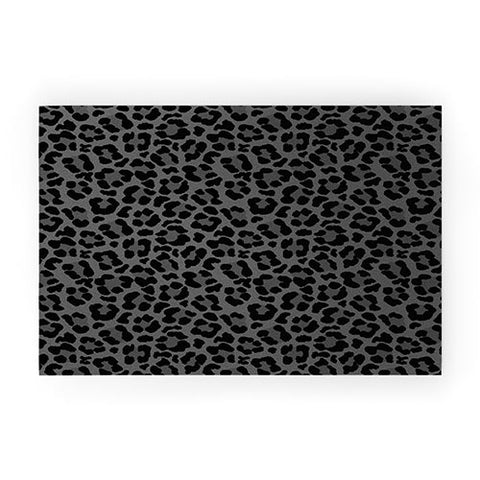 Avenie Leopard Print Black Welcome Mat