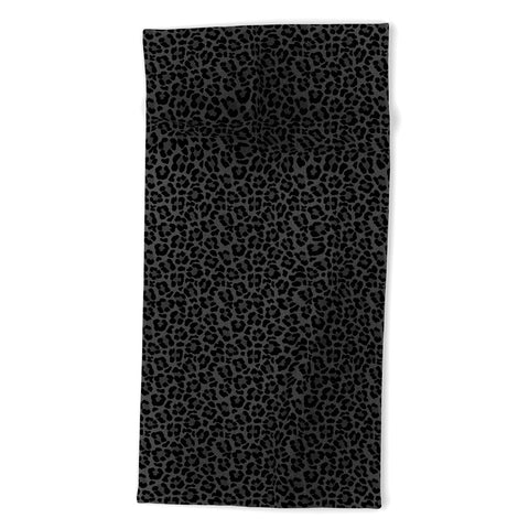 Avenie Leopard Print Black Beach Towel