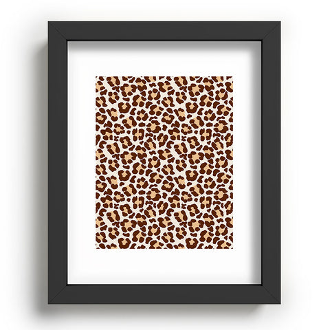 Avenie Leopard Print Brown Recessed Framing Rectangle