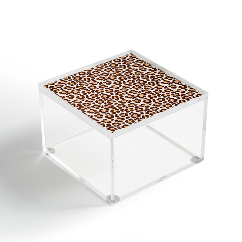 Avenie Leopard Print Brown Acrylic Box