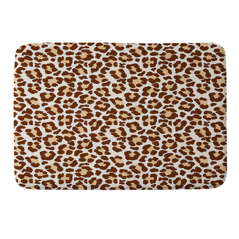 Avenie Leopard Print Brown Memory Foam Bath Mat