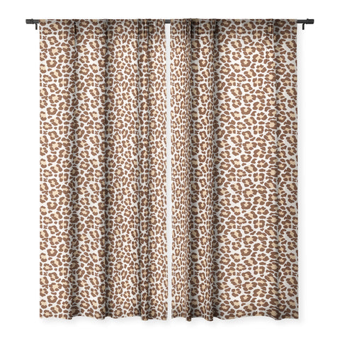 Avenie Leopard Print Brown Sheer Non Repeat