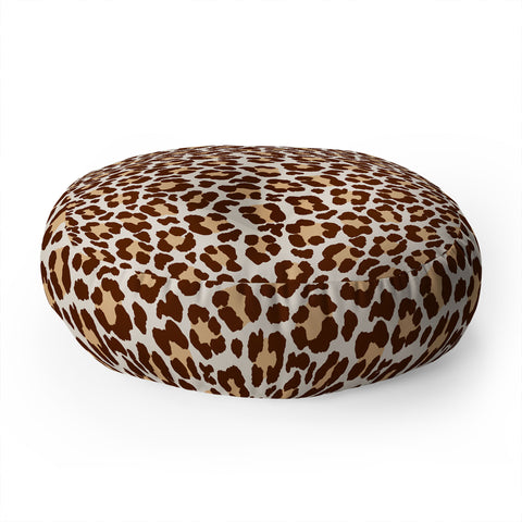 Avenie Leopard Print Brown Floor Pillow Round