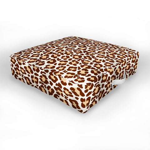 Avenie Leopard Print Brown Outdoor Floor Cushion
