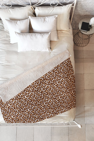 Avenie Leopard Print Brown Fleece Throw Blanket