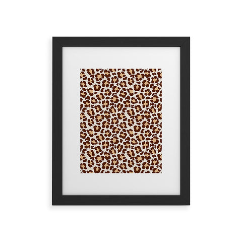 Avenie Leopard Print Brown Framed Art Print