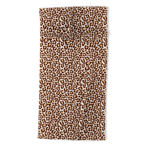 Avenie Leopard Print Brown Beach Towel