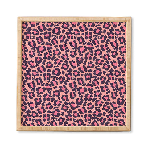 Avenie Leopard Print Coral Pink Framed Wall Art